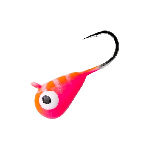 10 Pieces 3.0-6.0mm Teardrop Tungsten Ice Jig - color: TG02 Orange Pink Tiger Glow, size: TIJ02 4MM 10PCS
