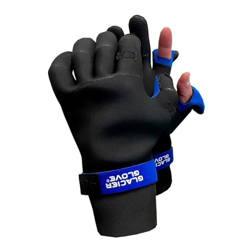 Glacier Glove Unisex Pro Angler Waterproof Neoprene Slit Finger Glove | Flexible, Fleece Lined, Touchscreen, Winter Fishing, Hunting, Outdoor Protective Handwear - size: Medium