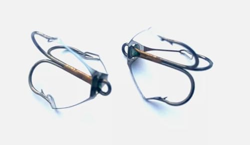 25 Gerry's Tackle 2X Strength Bronze Weedless Treble Hooks Size 8