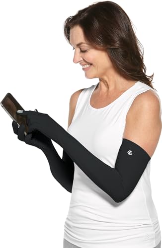 Coolibar Long Full Finger UV Sun Gloves - UPF 50+ Sun Protection - Culebra - color: Black, size: Large
