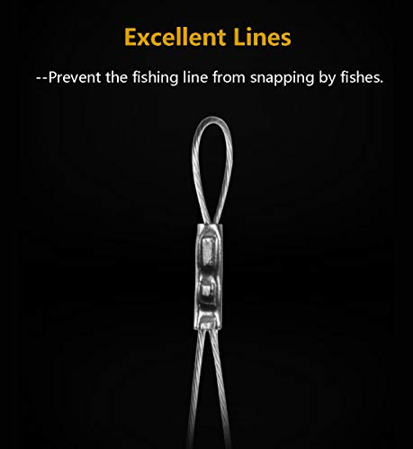 Dyxssm Fishing Hook and Leader, Fishing Rig Hooks with Wire Line Leader - size: 18#