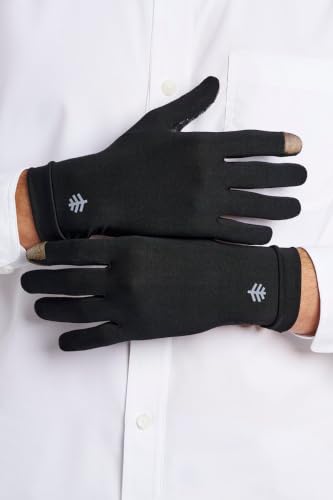 Coolibar Full Finger UV Sun Gloves - UPF 50+ Sun Protection - Gannett - color: Black, size: Large