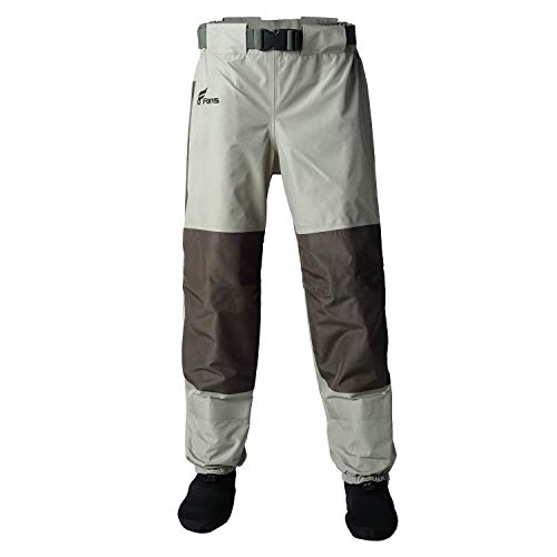 8 Fans Mens Womens Waist Waders,3-Ply Durable Breathable Waterproof Stockingfoot Insulated Wading Pants for Fishing Kayaking - size: Large
