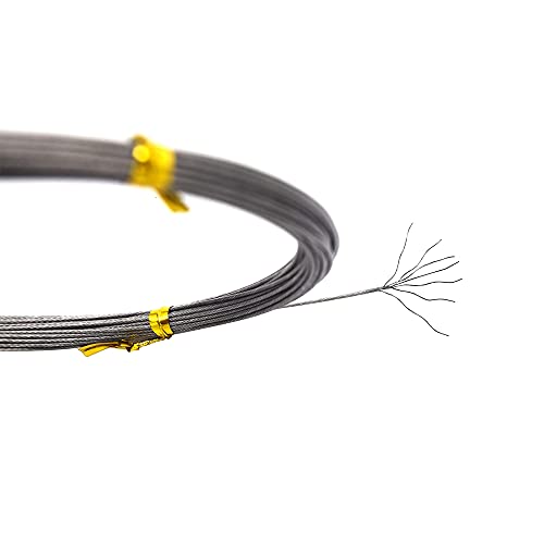 5LB-280LB 7 Strands Stainless Steel Wire Leader Nylon Coated-32.8ft Fishing Leader with 10pcs Crimp Sleeves - color: Silver, size: 10LB