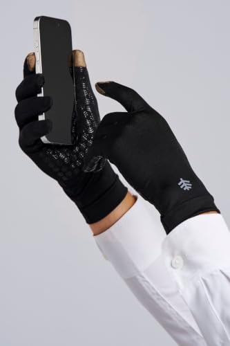 Coolibar Full Finger UV Sun Gloves - UPF 50+ Sun Protection - Gannett - color: Black, size: Medium