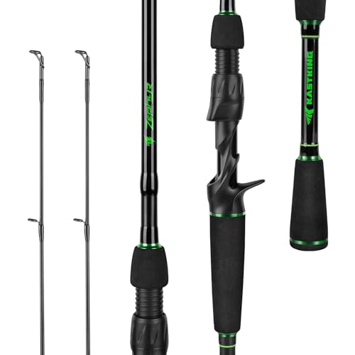 KastKing Zephyr Dual Tip Fishing Rod, Lightweight KastFlex IM6 Graphite Spinning & Casting Rod with Zirconium Oxide Ring Guides, Hook Keeper, EVA Grip, PTS Power Transition System - size: 7'4"-M/MH-Fast(2 Pcs+ Extra Tip), style: Casting