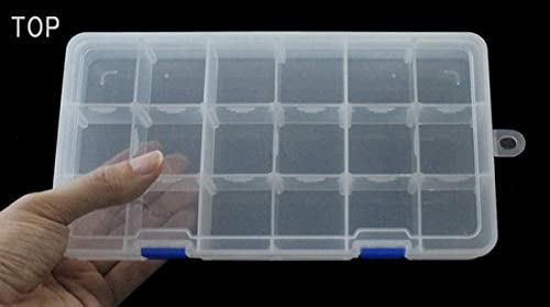 Qualsen 3 Pack 18 Grid Plastic Organizer Box with Adjustable Dividers, Bead Organizer Box for Jewelry, Beads, Earrings, Tools, Fishing Hooks, and Small Accessories - size: 18 Gird-3pcs
