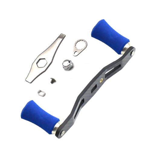 Mr. Z 95mm Carbon Fiber Baitcasting Reel Handle Compatible for Abu Garcia Shimano Daiwa Light Weight Low Profile Casting Reel - color: CAMO Blue, size: Right-handed