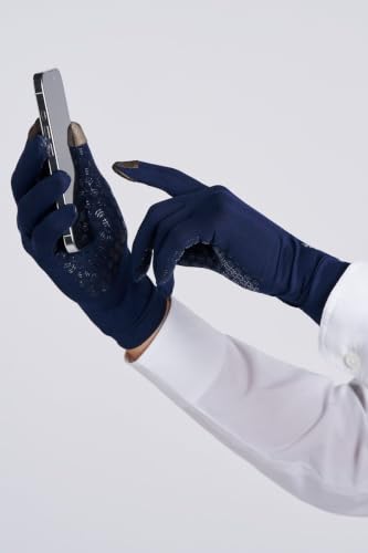 Coolibar Full Finger UV Sun Gloves - UPF 50+ Sun Protection - Gannett - color: Navy, size: Large