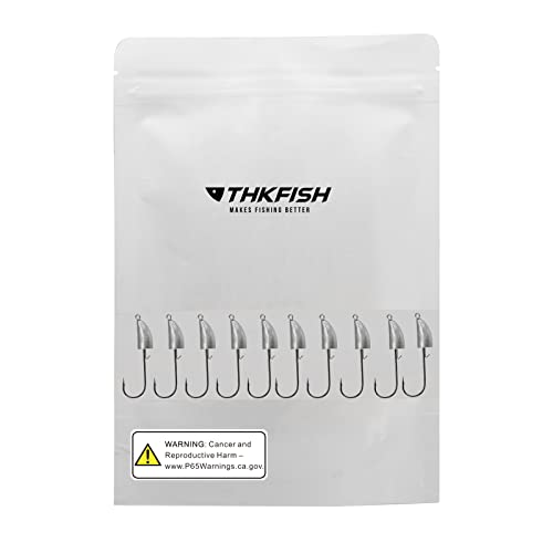 THKFISH Weedless Swimbait Jig Heads for Bass Fishing, Weighted Texas Rig Hook Fishing Hooks Saltwater Freshwater 1/8 oz, 1/6 oz, 1/4 oz, 3/8 oz, 1/2 oz,3/4 oz - color: Silver A, size: 7g(1/4 oz)-10pcs