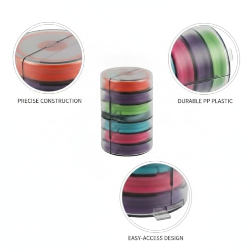 Fishing Line Storage Box, Multi-Axis Spool Organizer for Tackle Management, PP Plastic Container (1 PC) - size: 2.44 x 2.44 x 3.54 in