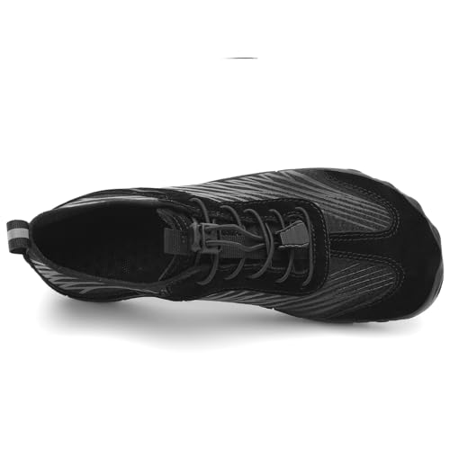 UBFEN Water Shoes for Men Women Quick Dry Swim Aqua Socks | Lightweight Barefoot-style Fit, Rubber Sole, Hiking, Fishing, Kayaking, Beach, Pool, Boating, Diving And Water-to-land Wear - color: H Black/Grey, size: 7.5 Women/6.5 Men