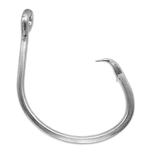 Giant Fishing Hook 6/0-28/0 Forged in-line Circle Hooks Shark & Swordfish &Tuna Hook Stainless Steel Big Game Hook Saltwater… - size: Size 24/0-Pack of 3