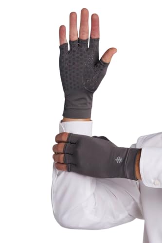 Coolibar Fingerless UV Sun Gloves - UPF 50+ Sun Protection - Ouray - color: Charcoal, size: Small