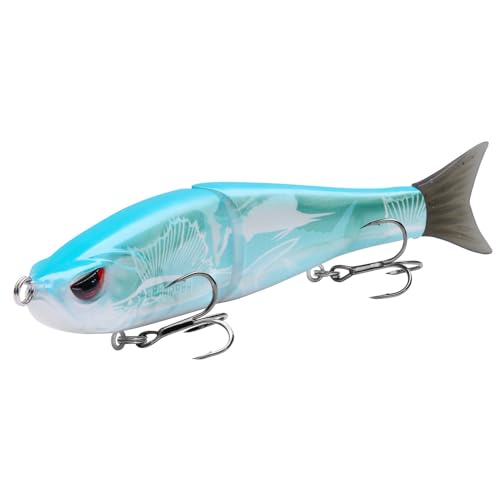 Bassdash SwimShad Glide Baits Jointed Swimbait Bass Pike Salmon Trout Muskie Fishing Lure,3-Pack - color: Brown Color Block + Fish Camo + Black Camo, size: 4.5in/0.65oz