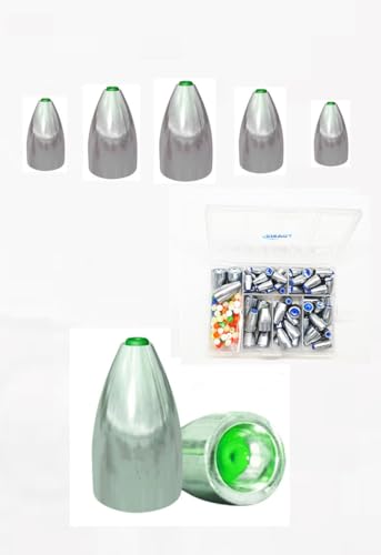 TOASIS Fishing Steel Weights Rubber-core Tube Sinkers - style: Assorted Kit-65pcs With Beads