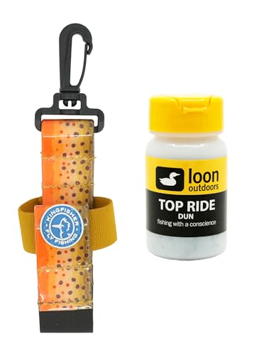 Loon Outdoors Top Ride Dun Powder Dry Fly Floatant with Kingfisher Dry Shake Holder - color: Brown Trout