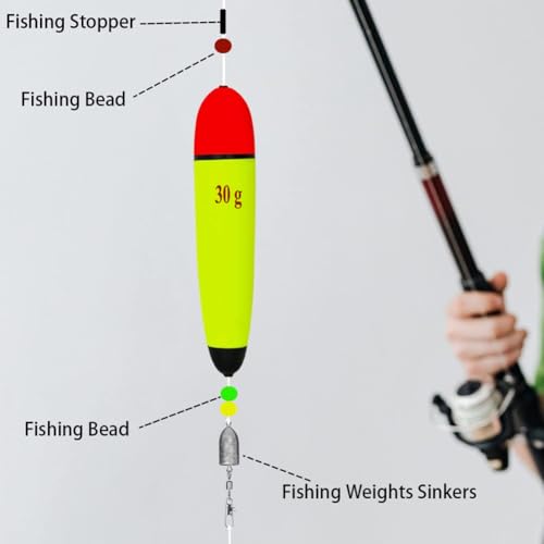 6 pcs Slip Bobbers Floats EVA-Slider-Bobbers Slip Corks Catfish Bobbers Assortment EVA Foam 80g, 50g, 30g,15g - size: 4pcs-80g(2.8oz)
