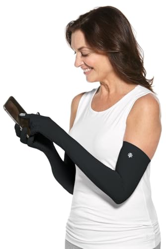 Coolibar Long Full Finger UV Sun Gloves - UPF 50+ Sun Protection - Culebra - color: Black, size: X-Small