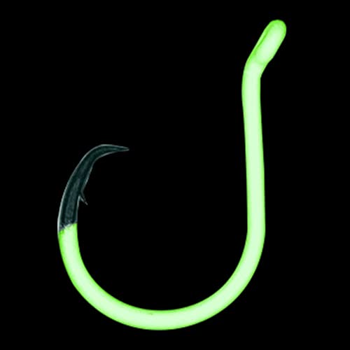 BKK Offset Heavy Circle Glow Hook | 2X | Glow in The Dark | Needle Point - size: 3/0#