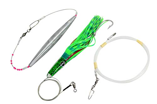 High Speed Wahoo Lures - Wahoo Clippers - color: Green, size: Rigged with Trolling Weight