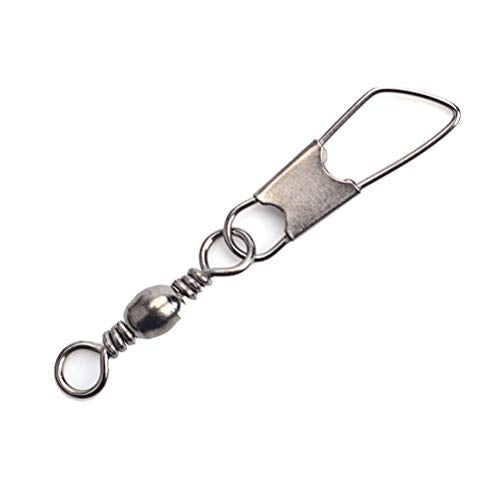 30pcs Eight-Character Fishing Rolling Swivels Fishing Hook Connector Tackle Fishing Rolling Rings (Silver Size 4) - size: 16