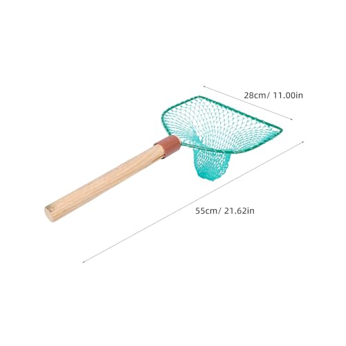 Wood Handle Fishing Net 30cm Small Square Frame Wear-Resist Mesh Portable Landing Net for Outdoor Fish Catching and Fly Fishing