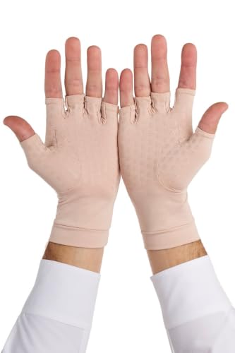 Coolibar Fingerless UV Sun Gloves - UPF 50+ Sun Protection - Ouray - color: Beige, size: X-Large