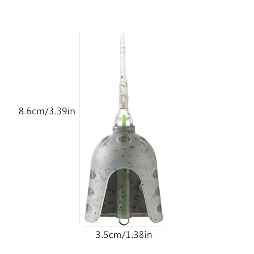 Bait Cage, Fishing Feeder Holder with Weight Openable Lure Container Long Ranges Casting for Powder Live Baits - size: Large Cage A2414 30G