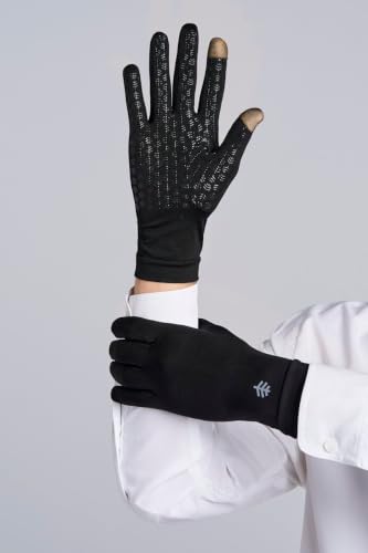 Coolibar Full Finger UV Sun Gloves - UPF 50+ Sun Protection - Gannett - color: Black, size: Medium