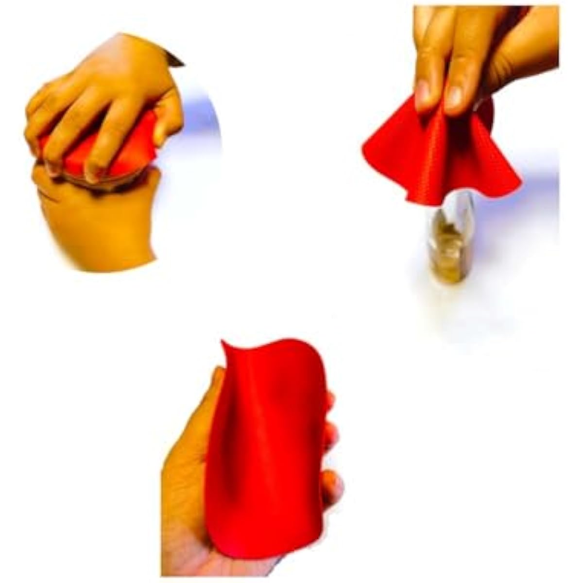 4pcs Rubber Jar Opener Bottle Gripper Non Slip Pad Multi-function Can Opener for Seniors with Arthritis Weak Hands (Circle One)