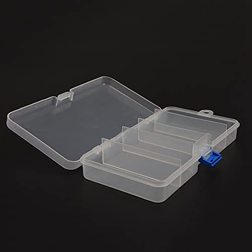 5 Compartment Fly Lure Box-Fishing Tackle Storage Case for Spoons Hooks Baits-Plastic Lure Container with Secure Closure
