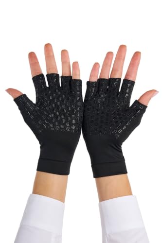 Coolibar Fingerless UV Sun Gloves - UPF 50+ Sun Protection - Ouray - color: Black, size: Small