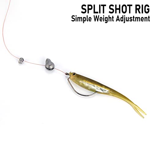 Dr.Fish 100 Pack Removable Split Shot Weights Lead Fishing Sinkers Fly Fishing Line Sinkers Reuseable Clip On Weights Freshwater Saltwater - size: #5(1/12oz)