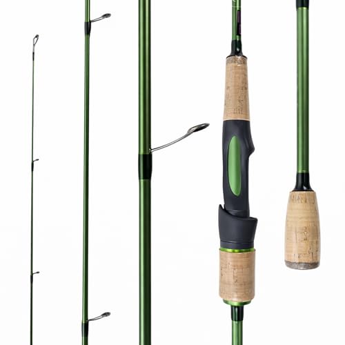 Eupheng Windshadow Ultralight Spinning Rod, 2-Piece Carbon Fiber Rod for Panfish Trout Crappie, Super Sensitive Lightweight Blank, Finesse Spinning Fishing Rods, Smooth Casting, 6'0" / 6'6" - size: 6'0''