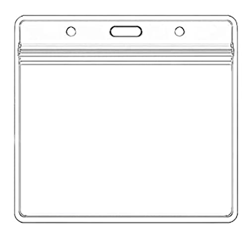 Thick ID Card Name Badge Holder Heavy Duty Waterproof Clear Plastic PVC Sleeve Pocket Resealable (Horizontal, 120 Pcs) - color: Horizontal, size: 120 Pcs