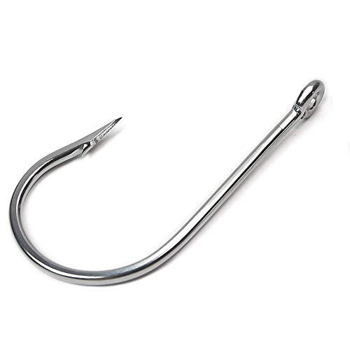 Saltwater Tuna Hooks– Stainless Steel Forged Ringed Extra Strong Big Game Fishing Hook for Giant Shark Salmon, Size 2/0-13/0 - size: 3/0# -5pcs
