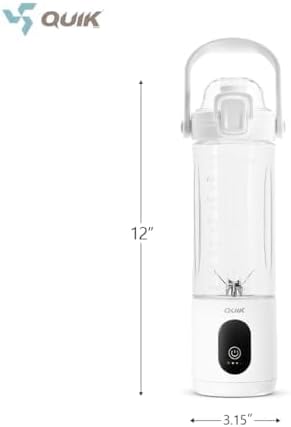 Portable Blender - Cordless 24oz. Personal Blender for Shakes and Smoothies, Licuadora, BPA Free - Ice Crush, Dishwasher safe parts, Waterproof, Triple Batteries, Juicer Cup (White)