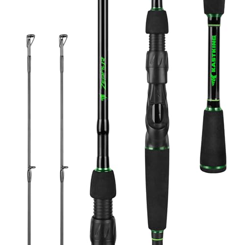 KastKing Zephyr Dual Tip Fishing Rod, Lightweight KastFlex IM6 Graphite Spinning & Casting Rod with Zirconium Oxide Ring Guides, Hook Keeper, EVA Grip, PTS Power Transition System - size: 7'-M/MH-Fast(2 Pcs+ Extra Tip), style: Spinning