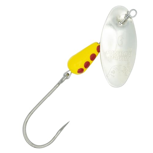 Panther Martin PM Single Hook Barbless Teardrop Spinners Fishing Lure Catches Trout, Perch, Crappie, Bluegill, Warmouth, Pumpkinseed & more - color: Barbless Silver, size: 4 (1/8 oz.)