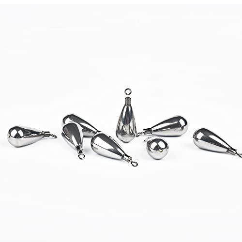 10 Pack Tungsten Free Rig Weights, Tear Drop Fishing Sinkers with Round Eye for Finesse Bass Fishing - color: Plain(Natural), size: 3/32oz - 5 Pack