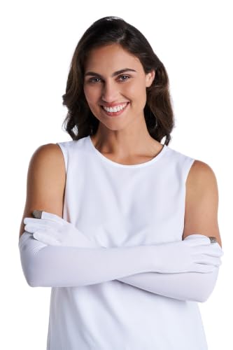 Coolibar Long Full Finger UV Sun Gloves - UPF 50+ Sun Protection - Culebra - color: White, size: X-Large