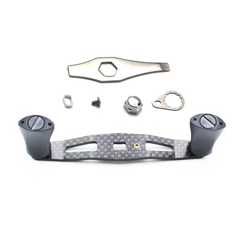 Mr. Z 95mm Carbon Fiber Baitcasting Reel Handle Compatible for Abu Garcia Shimano Daiwa Light Weight Low Profile Casting Reel - color: Metal Black, size: Left-handed