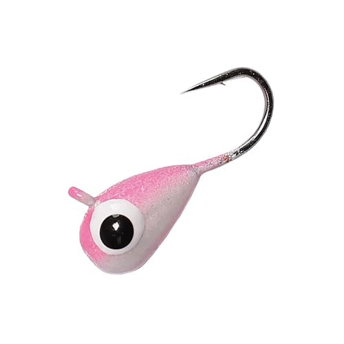 10 Pieces 3.0-6.0mm Teardrop Tungsten Ice Jig - color: TT01 White Pink Glow, size: TIJ02 3MM 10PCS