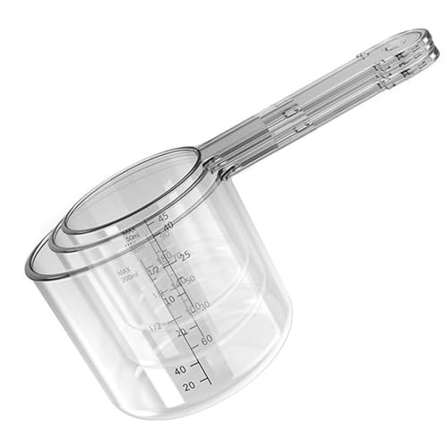3Pcs Stackable Fishing Baits Mixing Cups Container Set Strong Construction for Safe in Any Styles Allurement Cups - color: Transparent color