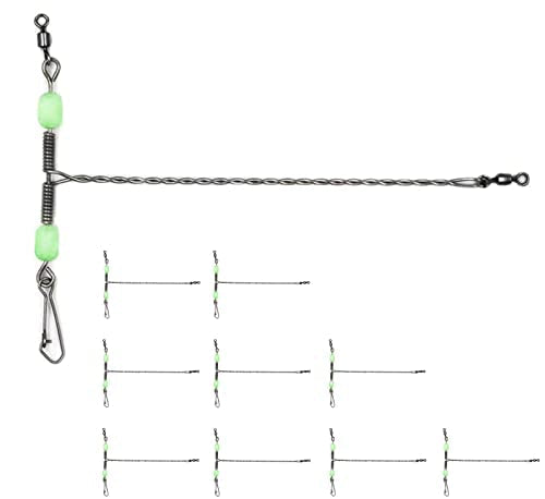 Bottom Fishing Rigs Wire Trace: 10pcs Heavy Duty Steel Drop Leader for Surf and Saltwater Gear