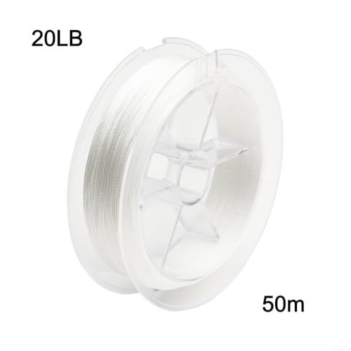 20lb for Braided Fly Line Backing 50M 8-Strand Dacron Polyester Low Friction Trout Bass Freshwater Fishing Reel Spooling Line White - size: A