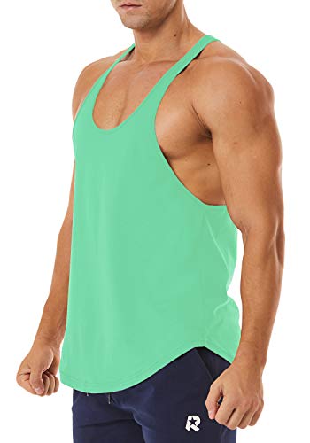 Men's Workout Quick Dry Soft Gym Bodybuilding Stringer Tank Tops - color: Mint Green, size: Small