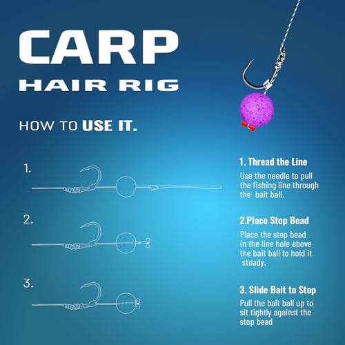 24 Pack Pre-Tied Carp Rigs with Sharp Hooks, Swivel & PE Line – Hook The Big One with Boilies, Pellets & Corn – The Ultimate Carp Fishing Equipment - color: #4-24PACK