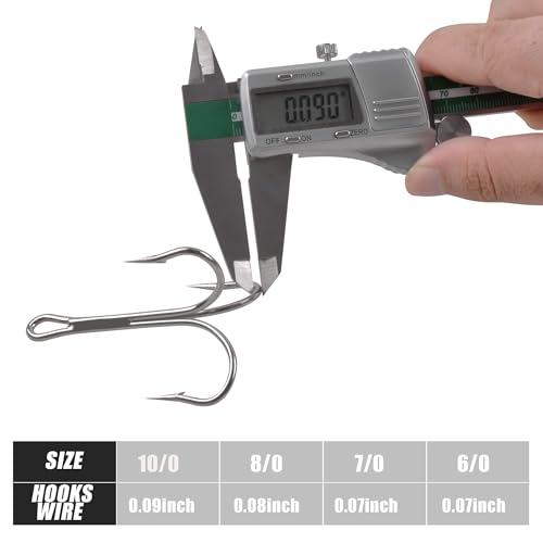 15/30pcs Classic Treble Fishing Hooks Large Size Silver Triple Barbed Fish Hook Strong Sharp Saltwater Fishing Hooks Size 4/0 6/0 7/0 8/0 9/0 10/0 - size: 4/0 - 30pcs